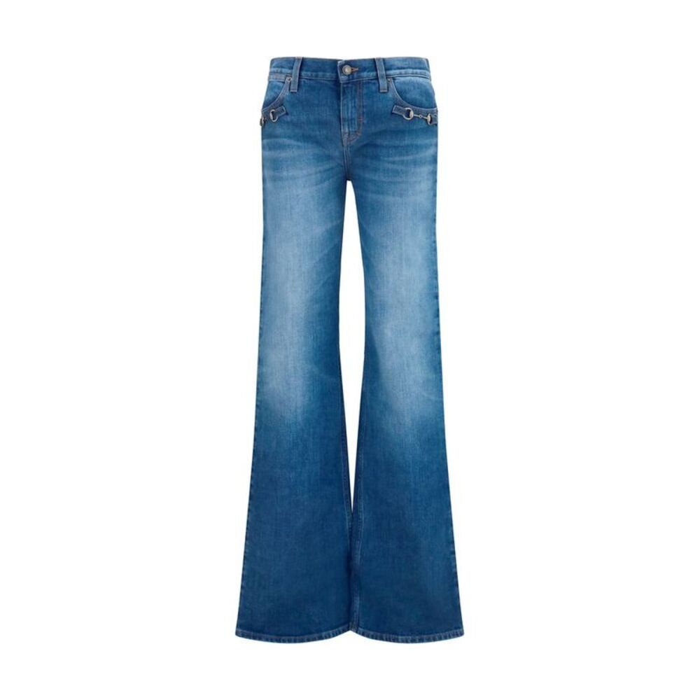 Gucci Blue Cotton Flared Women's Jeans